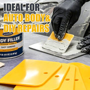 Wrzuzs 6PCS Flexible Plastic Body Filler Spreaders, Reusable Auto Body Repair Putty Scrapers, 4/5/6 Inch Curved Surface Applicator for Car Body Filler, Putty, Glaze, Caulk and Home Wall Repair