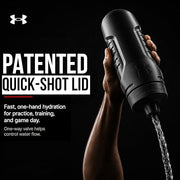 Under Armour Squeeze Water Bottles, 32 oz Water Bottles, Sideline Sports Water Bottle with Quick-Shot Lid, Quick & Easy Hydration, Gym Water Bottles, Squeeze Bottle, 1 32oz Bottle