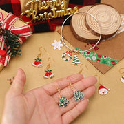 SANNIX 110Pcs 55 Pairs Christmas Charms Gold Enamel Jewelry Pendants for Holiday Xmas Earring Bracelet Necklace Craft Making