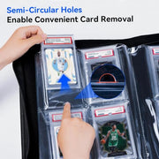 Graded Card Binder 4 Pocket, Holds 40 PSA Slabs for PSA CGC CSG Slabs, J254 | Waterproof Premium PU Leather,Ringless Side Loading, Acid-Free PVC-Free Pages for MTG, TCG, Anime Game & Sports Cards