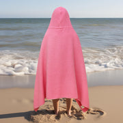 ORIGINAL KIDS Hooded Bath Towel - 100% Cotton Pink Waffle Weave Kids Towel | Oversized 30x56 Large Terry Towel Bath Wrap with a Hood for Kids Toddlers - Super Absorbent Quick Dry Shower Pool Beach Towel
