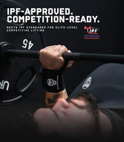 Gymreapers Weightlifting Wrist Wraps (IPF Approved) Professional Quality Wrist Support with Heavy Duty Thumb Loop - Best Wrap for Powerlifting Competition, Strength Training, Bodybuilding