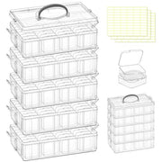 DILIBRA Bead Organizer Box, 5-Tier Stackable 140 Pcs Craft Storage Boxes | Portable Plastic Cases with Lids, Mini Bead Storage Containers for Jewelry Making Bracelets DIY Diamonds Nail Art Charms