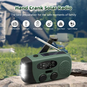 WVL 7400mWh Emergency Weather Radio, Portable Solar Hand Crank Radio AM/FM/NOAA, with 3 Mode Flashlight & Reading Lamp, Cell Phone Charger and SOS Siren(Navy Green)