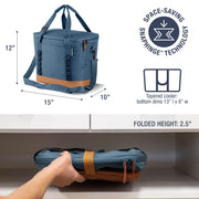 CleverMade Tahoe Collapsible Cooler Bag, Medium Travel Cooler, Ocean | Keep Food and Drinks Cold Without Bulky Storage | The Leak-Resistant Liner Contains Meltwater, and the Frame Folds Flat
