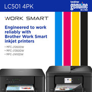 Brother Genuine LC5014PK 4-Pack (1 Each of) Standard Yield Black, Cyan, Magenta, and Yellow Ink Cartridges