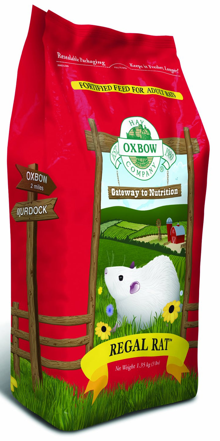 Oxbow Essentials Rat Food, Pet Food for Adult Rats, All-Natural Vitamin & Mineral Rich Formula, Veterinarian Recommended, Oxbow, Rodent Pellets, Made in USA, No Artificials, 3 lb. Bag