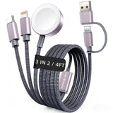 2026 Travel Essentials for Apple Watch Charger,Cruise Vacation Camping Essentials,iPhone Charger,Multi Charging Cable,3 in 2 Charging Docks for iWatch Series 12 11-2/Ultra,iPhone 18 17-12,Car