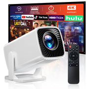 Mini Projector with 4K Support, Portable Short Throw Proyector | Electric Focus&Keystone, 270° Rotatable Stand, Compatible with TV Stick, Phone & Laptop, Holiday Gift Idea