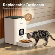 VOLUAS Automatic Cat Feeder, 4L Timed Dry Food Dispenser for Cats & Dogs | Programmable Portion Control, Up to 4 Meals Daily, Dual Power Supply, Power-Off Memory, 10-Second Voice Recorder