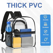 Clear Backpack for Stadium Events Stadium Approved Sports Fan Backpacks | Mini Small Clear Bag 12x12x6 Heavy Duty with Front Pocket for Sport Concert Work Travel（Nylon Shoulder Straps,Black）