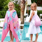 Joiedomi Unicorn Hooded Towels for Kids Soft 100% Cotton Kids Beach Towel 30" x 50" for 3-8 Years Boy Girl Beach Hooded Poncho Absorbent Pool Toddler Swim Bath Wrap