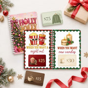 Christmas Gift Card Book for Teen, Adults, Kids, Christmas Gift for Women | Included 20 Pages, 7"x 5", Spiral Bound, 20 Double Sided Sticky Dots