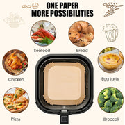 OLESBUR Air Fryer Liners Disposable, 200Pcs 8 Inch Airfryer Paper Liners, Unbleached Parchment Paper for Air Fryer Basket, Non-Stick Air Fryer Accessories, Liners for Baking, Parchment Paper Sheets