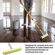 Ferrochef 12 Inch T Bar Applicator for Coating Green Flocked Cotton Sleeve T Shaped Frame Floor Finish Tool Kit for Wood Surface Concrete Floors Finishing DIY Paint Sealant