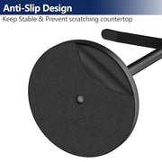 STWWO Hand Towel Holder | Stainless Steel Towel Holder Stand for Bathroom, Kitchen Countertop, T-Shaped Hand Towel Rack Stand, Black
