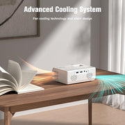 AuKing Projector, 2024 Upgraded Mini Projector, Full HD 1080P Home Theater Video Projector, Compatible with HDMI/USB/AV/Smartphone/TV Box/Laptop