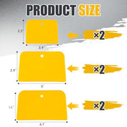 Wrzuzs 6PCS Flexible Plastic Body Filler Spreaders, Reusable Auto Body Repair Putty Scrapers, 4/5/6 Inch Curved Surface Applicator for Car Body Filler, Putty, Glaze, Caulk and Home Wall Repair