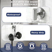 disbam Waterproof No-Drilling Suction Cup Shower Hooks, Brushed Nickel | Strong Vacuum Hold | No Wall Damage | Durable 304 Stainless Steel | Perfect for Bathroom Towel, Robe & Shower Mirror