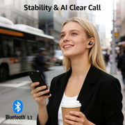 TOZO T6 Wireless Earbuds Bluetooth 5.3 Stereo Sound in Ear Headphones | OrigX Stereo Deep Bass, 40H Playtime, Lighter Ear buds, IPX8 Waterproof, wireless Charging Case, 32 EQs via APP Dark Black