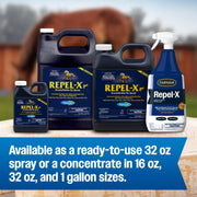Farnam Repel-X Fly Spray for Horses, Ready To Use, 32 fl oz Spray | Ready-to-use fly spray for horses and dogs that kills and repels flies, mosquitoes, gnats and ticks.
