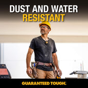 DEWALT Mini Wearable Bluetooth Speaker, Clip-On Jobsite Pro (Yellow) | Water-Resistant Portable Wireless Speaker (Non-Magnetic), Built-in Mic for Hands-Free Music/Calls, Bluetooth Speaker