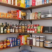 WOPITUES Long Wall Shelves 32″W x 8″D, Floating Book Shelves Max Load 65lbs | Wall Mounted Wood Shelf Storage, Metal Brackets, Bedroom/Living Room/Laundry Room/Kitchen/Pantry Decor, Brown, Set of 3