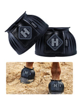 Harrison Howard Rubber Pull-on Bell Boots, Hoof Overreach Protection | 2/pack & 4/pack Options, Extra Thick Rubber for Durability, Upgraded Leather Touch Tape, Hoof Impact Guard, Horse Bell Boots