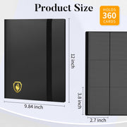 Heavy Duty Card Binder, Fabmaker 9 Pocket Trading Card Binder for 360 Cards | Sleek Side-Loading Card Album, Sturdy Card Collection Folder for Game Cards, Sport Cards, Black