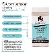 COAT DEFENSE Daily Preventative Powder & Rain Rot Treatment for Horses | Safe & Effective Equine Sweet Itch, Skin Funk, Scratches | Dry Horse Shampoo, 16 oz. | All Natural Ingredients