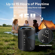 DUDGSIS Portable Bluetooth Speaker, 20W Stereo, IPX7 Waterproof, RGB Light | 15H Playtime, Bluetooth 5.3, TWS Pairing & AUX Input; Compact Outdoor Speaker for Shower, Pool, Beach & Hiking