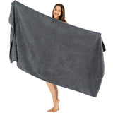 SALBAKOS Luxury 100% Turkish Cotton Bath Sheet 40x80 in (1-Piece, Gray) | Extra Large Jumbo Oversized Bathroom and Beach Towel, Super Soft Highly Absorbent Thick Premium Hotel Quality, Made in Turkey