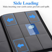 Premium 9 Pocket Card Binder for 540 Card, Fabmaker PU Trading Card Binder | Sturdy Card Collection Album, Side-Loading, Sleek Card Holder Folders for Game Cards & Sports Cards, Black