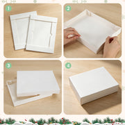 HAPWAVE 22 Pack White Gift Boxes with Lids, 5 Sizes Cardboard Present Boxes | 2 Extra Large,6 Large, 4 Medium,4 Small, 6 Mini, 3 Ribbon Rolls. Wrapping Boxes for Christmas, Holidays and Birthdays