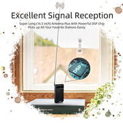 PRUNUS J-166 Portable Radio AM FM, Battery Operated Radio | Tuning Light, Back Clip, Layard, Excellent Reception, AM FM Radios Portable, Transistor Radios