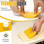 Wrzuzs 6PCS Flexible Plastic Body Filler Spreaders, Reusable Auto Body Repair Putty Scrapers, 4/5/6 Inch Curved Surface Applicator for Car Body Filler, Putty, Glaze, Caulk and Home Wall Repair
