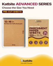 Katbite 200Pcs 12x16 In Unbleached Parchment Paper for Baking, Precut Parchment Paper Sheets, Heavy Duty Flat Baking Paper, Half Sheet Baking Sheets for Baking Cookies, Cooking, Air Fryer, Oven