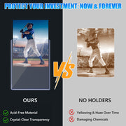 DEDC 50 Top loaders and 50 Soft Penny Sleeves Bundle, 3" x 4" Rigid Hard Card Sleeves Protectors Compatible with Standard TCG/CCG Gaming Cards, Baseball Sports Cards & Photocards, Archival Safe