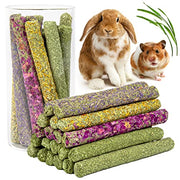 Sofier 32Pcs Timothy Hay Sticks 320g for Rabbit, Guinea Pig, Hamster - Natural Handmade Treats and Chews for Teeth - Chinchilla, Rat, Gerbil Toys