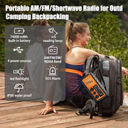 QAUYYW Solar Hand Crank Emergency Radio, 20000mAh AM FM NOAA Weather Radio