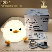 YR YRHH-PET Duck Cute Lamp, Squishy Night Light, Kids Gifts Baby Room Decor | Safe Silicone Bedside Lamp, College Boy Girl Xmas Cute White Elephant Gift, Touch Animal Nursery Nightlight, Dodo Ducky Stuff