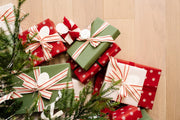 Merry Market Christmas Ribbon Set, 3 Rolls, 60 Yards, Velvet & Cotton | Includes 1.5” Striped Cotton, 1” Red Frayed Velvet & 1/2” Green Velvet Ribbon, 20 Yards Each for 60 Yards Total