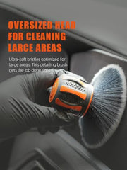 SPTA Car Detail Brush, 2 Piece Small Car Detail Curve Ball Brush Set for Interior Seats Tires & Air Vent Cleaning Soft Dust Remover, Covers Large Area Inside or Outside Vehicles