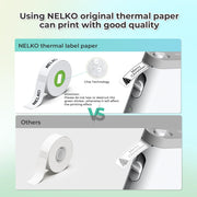 Nelko P21 Label Maker Machine with Tape, Bluetooth Label Printer, White | Creative App & Multiple Templates, Inkless Printing, Built-in Cutter, Ideal for School, Teacher Supplies, Office, and Home