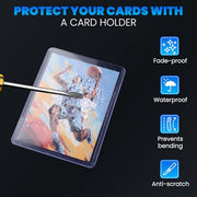 200 Card Sleeves Top Loaders for Cards, 3" x 4" Hard Plastic Toploaders | Baseball Card Protectors, Trading Card Holder for Football Sports Cards (100 Toploaders + 100 Penny Sleeves)
