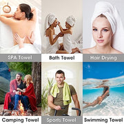 JML Microfiber Bath Towel with Hanging Loop, 2 Pack, 30" x 60", Grey | Oversized, Soft & 7X Absorbent, Fast Drying, No Fading, Lint Free Microfiber Towel for Sport, Travel, Fitness, Yoga