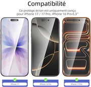 NEW'C for iPhone 17, iPhone 17 Pro, iPhone 16 Pro Screen Protector | 3 Pack, HD Clear, Easy Installation Tool Included, Tempered Glass, 9H Hardness, Scratch Resistant, Bubble Free