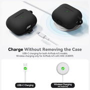 Ljusmicker for AirPods 5/4 Case (2026/2024) with Cleaner Kit,Black | Soft Silicone Protective Cover for Apple AirPods 5 Case/AirPods 4 Case with Keychain for Women Men,Supports Wireless Charging