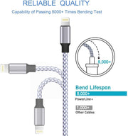 iPhone Charger, Lightning Cable 3PACK 6FT MFi Certified USB Charging Cord | Nylon Braided High Speed Transfer Cable Compatible with iPhone 14 Pro Max/13 Pro/12/11/XS MAX/XR/XS/X/8/iPad Pro Mini Air