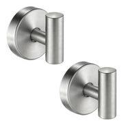 disbam Waterproof No-Drilling Suction Cup Shower Hooks, Brushed Nickel | Strong Vacuum Hold | No Wall Damage | Durable 304 Stainless Steel | Perfect for Bathroom Towel, Robe & Shower Mirror